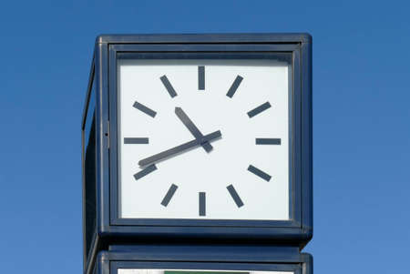 Modern clock, black dial, Germany, Europeの写真素材