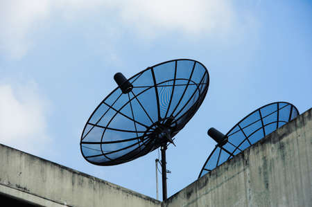 The satellite with blue sky の写真素材