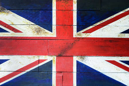 UK flag on wooden wall