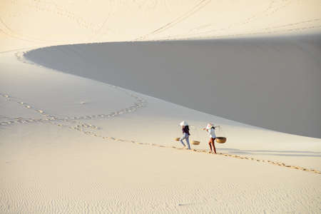 White sand dune in Mui Ne, Vietnamの写真素材