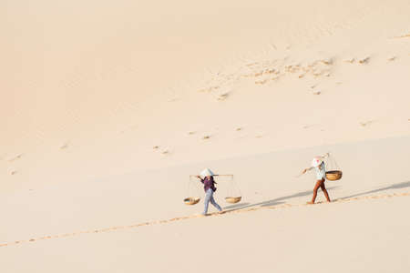 White sand dune, Mui Ne, Vietnam の写真素材