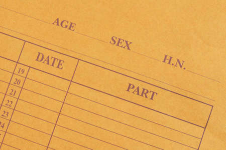 Closeup of brown paper form 