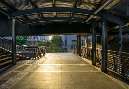 Walkway in modern cityの写真素材