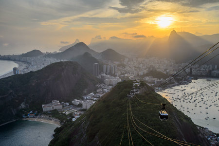 Sunset view of Rio de Janairo, Brazilの写真素材