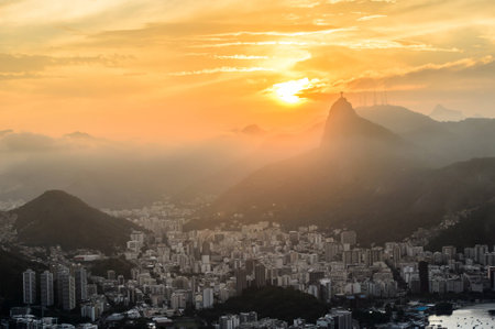Sunset view of Rio de Janairo, Brazil の写真素材