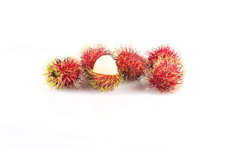Rambutan on white backgroundの写真素材