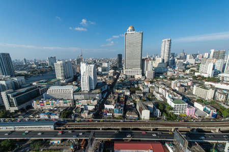 BANGKOK, February 21 : Bangkok view from abandon tower on February 21, 2015. Bangkok is the capital and the most populous city of Thailand. It is known in Thai as Krung Thep Maha Nakhon.のeditorial素材