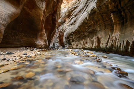 The narrow, Zion National park, USAの写真素材
