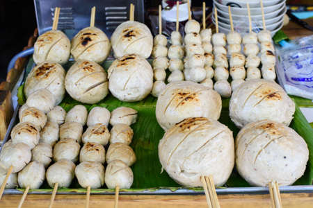 Big Thai meat ball at marketの写真素材