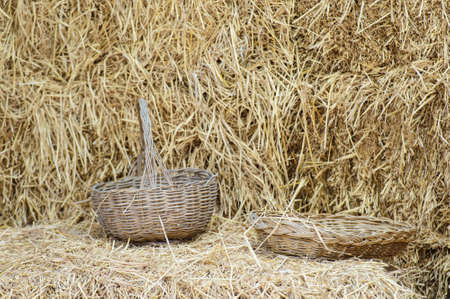 Empty wicker basketの写真素材