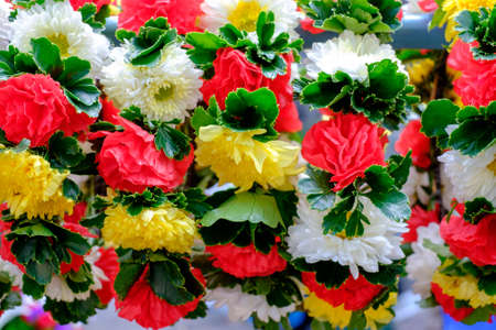 Bouquet of roses sold in the marketの写真素材