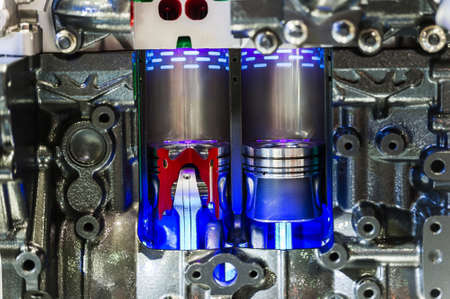 Close up of car engine