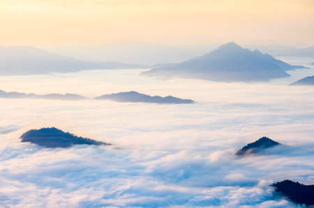 fog and cloud mountain valley landscape