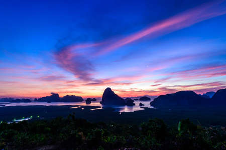 Sunrise at Samed Nangshe in Phang Nga province at Thailandの写真素材