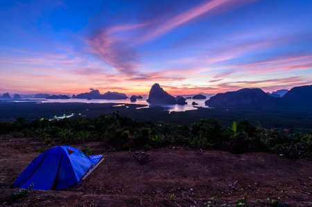 Sunrise at Samed Nangshe in Phang Nga province at Thailandの写真素材