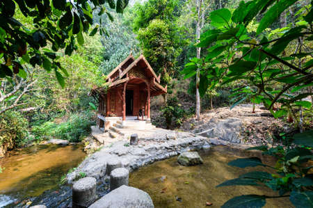 Temple in the forest, Chiangmai, Thailandの写真素材