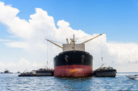 Large container ship in the sea