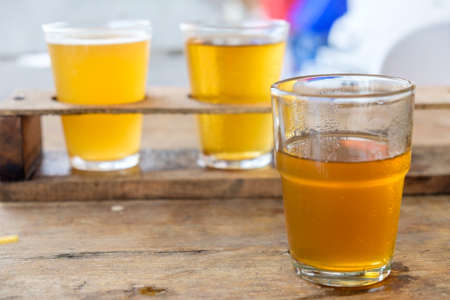 Craft beer in the glassの写真素材