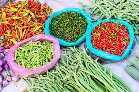 fresh and organic vegetables at farmers marketの写真素材