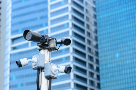 security camera and urban videoの写真素材