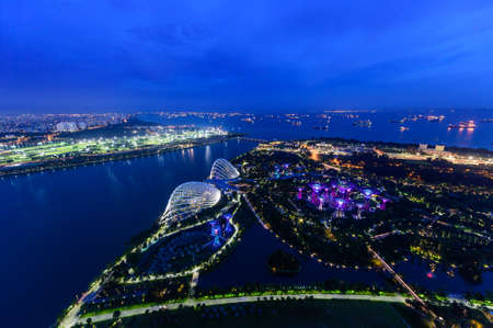 SINGAPORE - NOVEMBER 22, 2016: Supertrees at Gardens by the Bay. The tree-like structures are fitted with environmental technologies that mimic the ecological function of trees.のeditorial素材