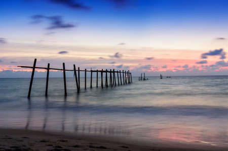 Old bridge in the seaの写真素材