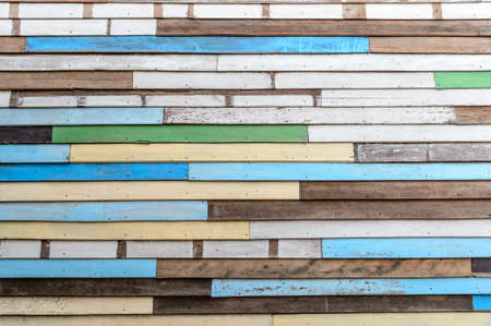 Colorful striped wooden wallの写真素材