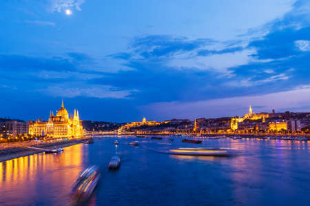 Budapest Parliament at nightのeditorial素材