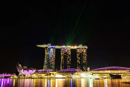 SINGAPORE - NOV 22, 2016: The Marina Bay Sands Resort Hotel on Nov 22, 2016 in Singapore. It is an integrated resort and the world's most expensive standalone casino property at S$8 billion.のeditorial素材