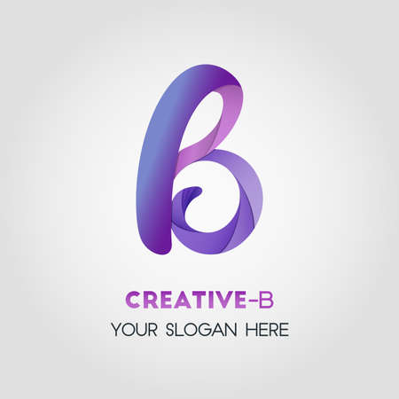 Letter B logo icon design template with space for slogan.のイラスト素材