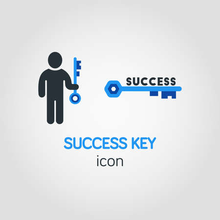 Simple Business Icon of Success Key in Blue Color.のイラスト素材