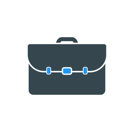 Simple Business Icon of Briefcase in Blue And Black Colors.のイラスト素材