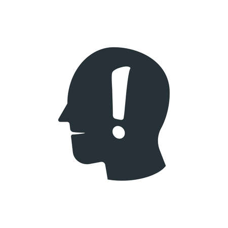 Simple Business Icon of Head with Exclamation Mark Design Template.のイラスト素材