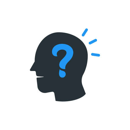 Simple Business Icon of Head with Question Mark  Design Template.のイラスト素材
