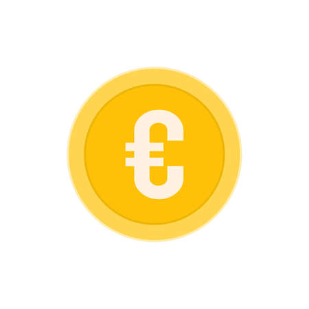 Realistic Euro Coin Icon Design Template.のイラスト素材