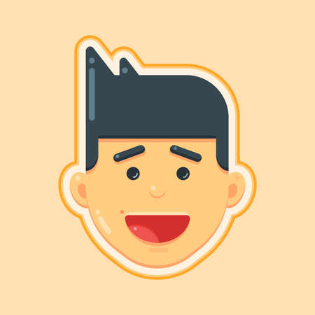 Avatar Icon of Smiley Face Man  Illustrationのイラスト素材