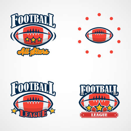 Set of American Football Logo Template. Vector College Logos Illustrationのイラスト素材