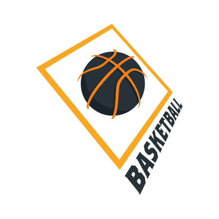 Silhouette of Basketball Ball. Basketball Logo Template using Isometric Style. Sport Game Vector Illustrationのイラスト素材