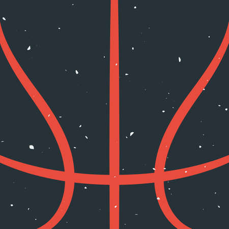 Silhouette of Basketball Ball. Basketball Background Template with Grunge Effect. Sport Game Vector Illustrationのイラスト素材