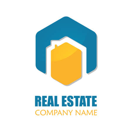 Modern Real Estate Logo Template. Creative House Logo Icon Design Vector Illustrationのイラスト素材
