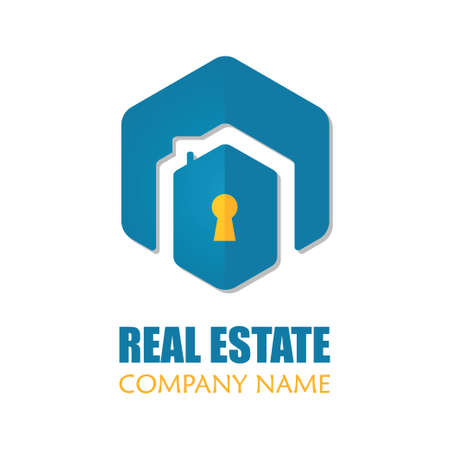 Modern Real Estate Logo Template. Creative House Logo Icon Design Vector Illustrationのイラスト素材