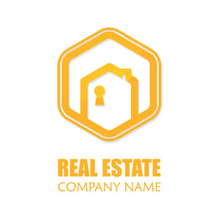 Modern Real Estate Logo Template. Creative House Logo Icon Design Vector Illustrationのイラスト素材