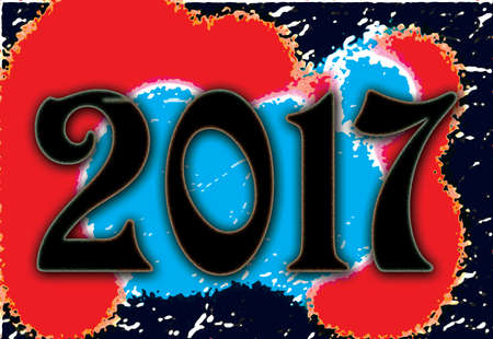 Colorful Happy new year 2017 Text Design