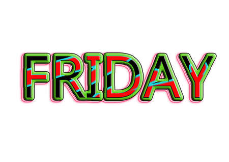 Friday Tex Design on white Backgroundの写真素材