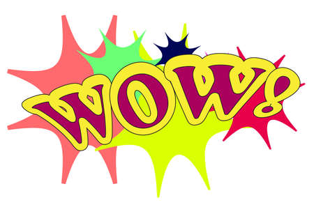 Comic speech bubble with expression text WOW