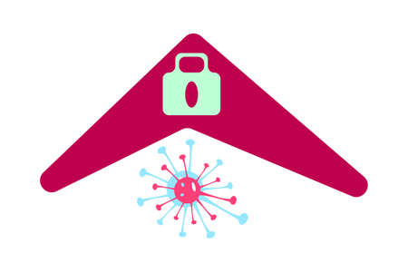 home quarantine for coronavirus . Home lock downのイラスト素材