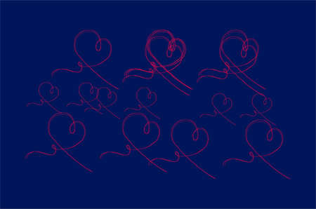 Single line drawing of a heart 
