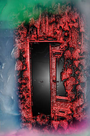 Darkness and horror  door . Old Vintage  Abstract Doorの写真素材