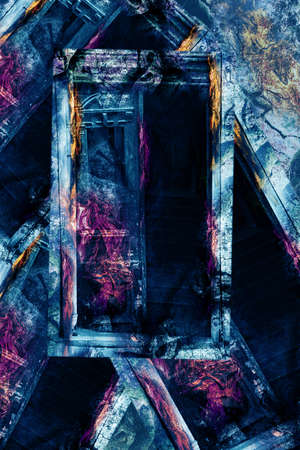 Darkness and horror  door . Old Vintage  Abstract Door