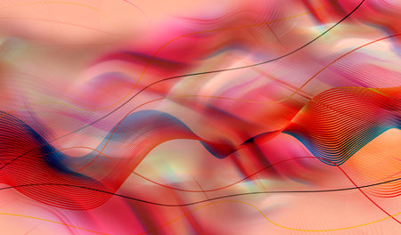 digitally generated image of motin colorfull background light and stripes moving fast over...